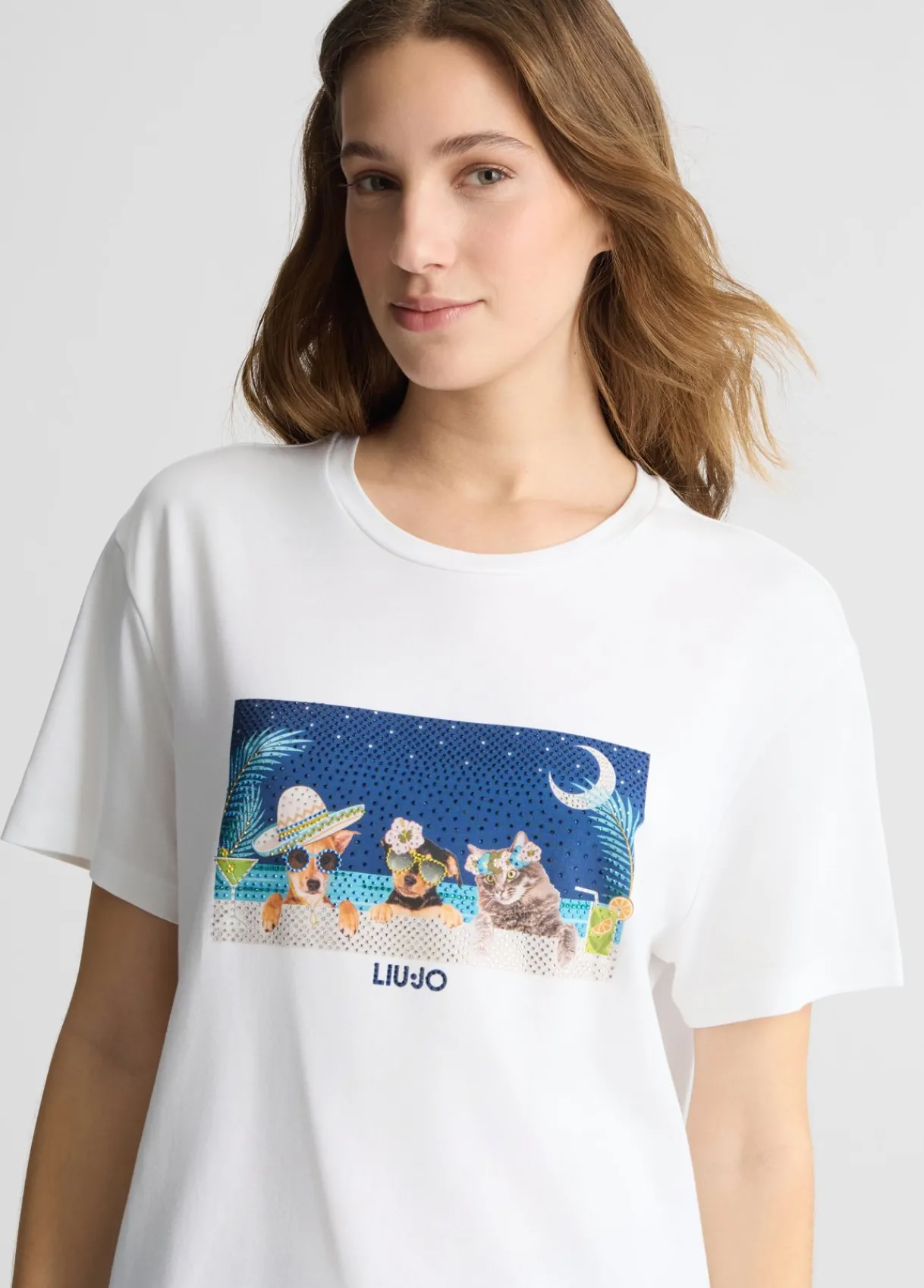 Liu Jo T-shirt avec imprimé et strass|Femme T-Shirts Et Tops