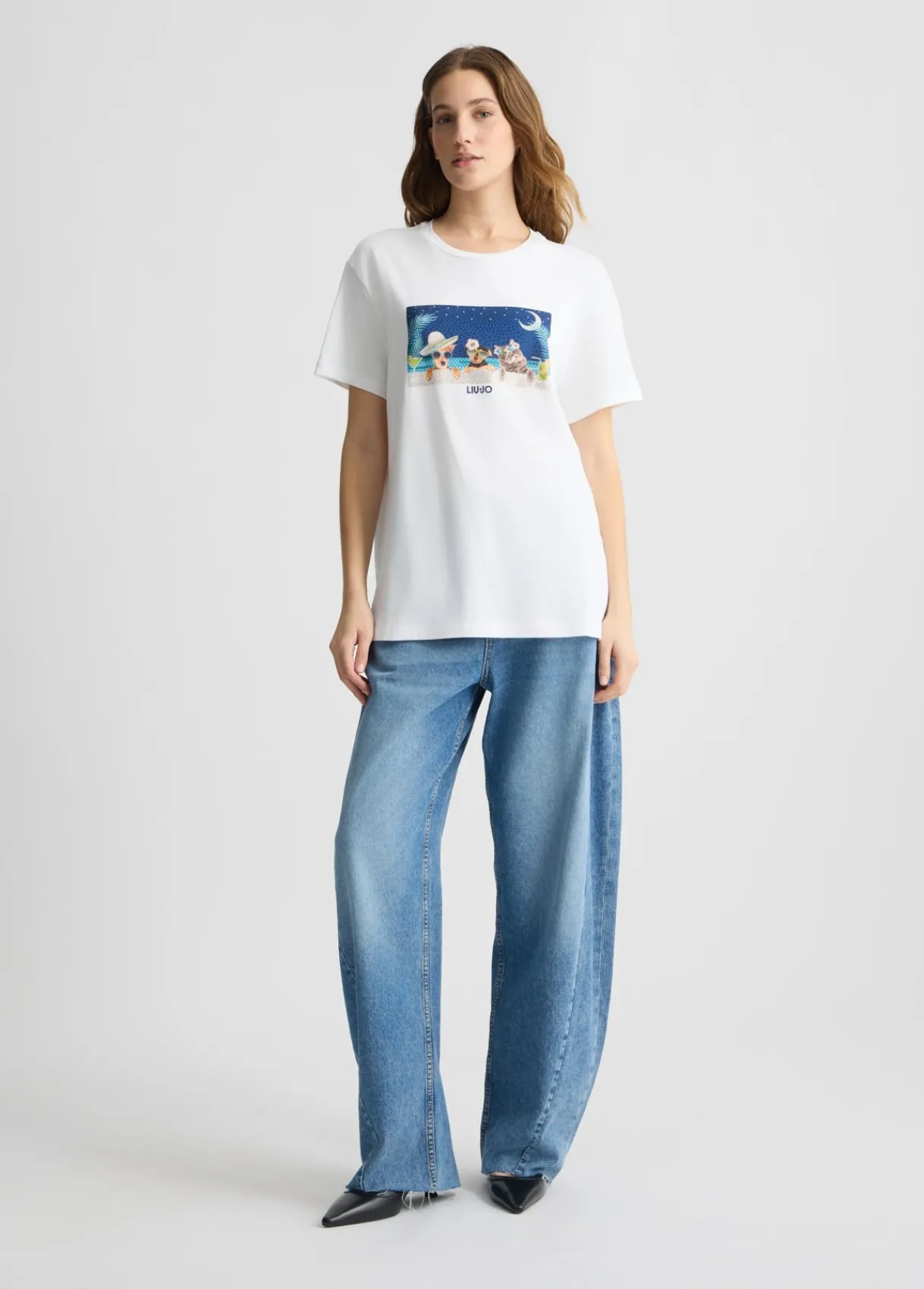Liu Jo T-shirt avec imprimé et strass|Femme T-Shirts Et Tops