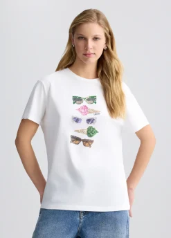 Liu Jo T-shirt avec imprimé et strass|Femme T-Shirts Et Tops