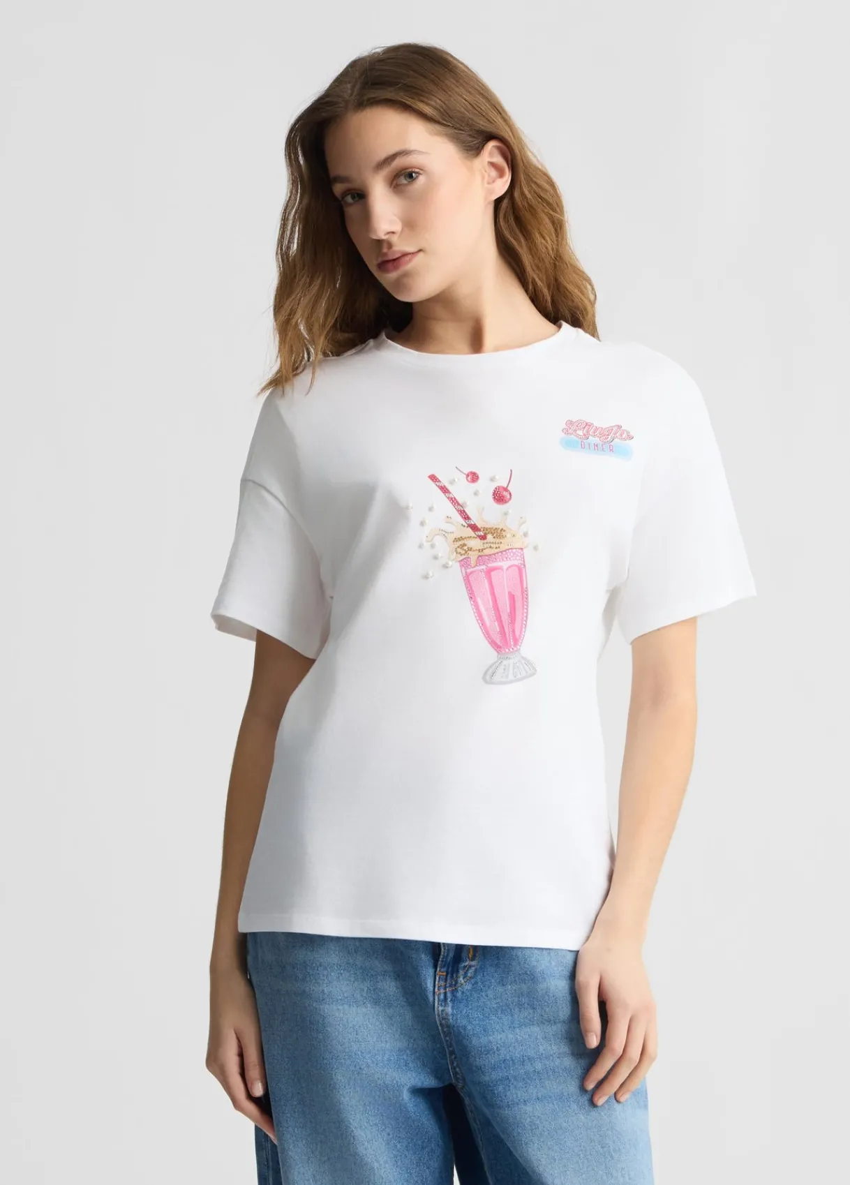Liu Jo T-shirt avec imprimé et strass|Femme T-Shirts Et Tops