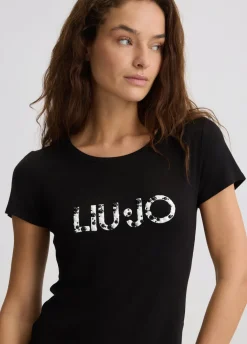 Liu Jo T-shirt avec logo et perles|Femme Mode Plage|T-Shirts Et Tops