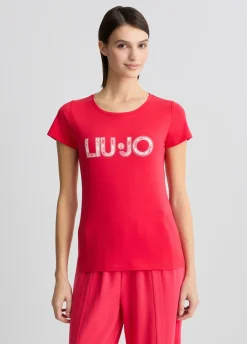 Liu Jo T-shirt avec logo et strass|Femme Mode Plage|T-Shirts Et Tops