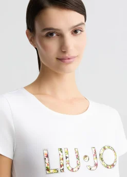 Liu Jo T-shirt avec logo et strass|Femme Mode Plage|T-Shirts Et Tops