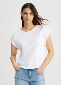 Liu Jo T-shirt avec logo et strass|Femme Mode Plage|T-Shirts Et Tops