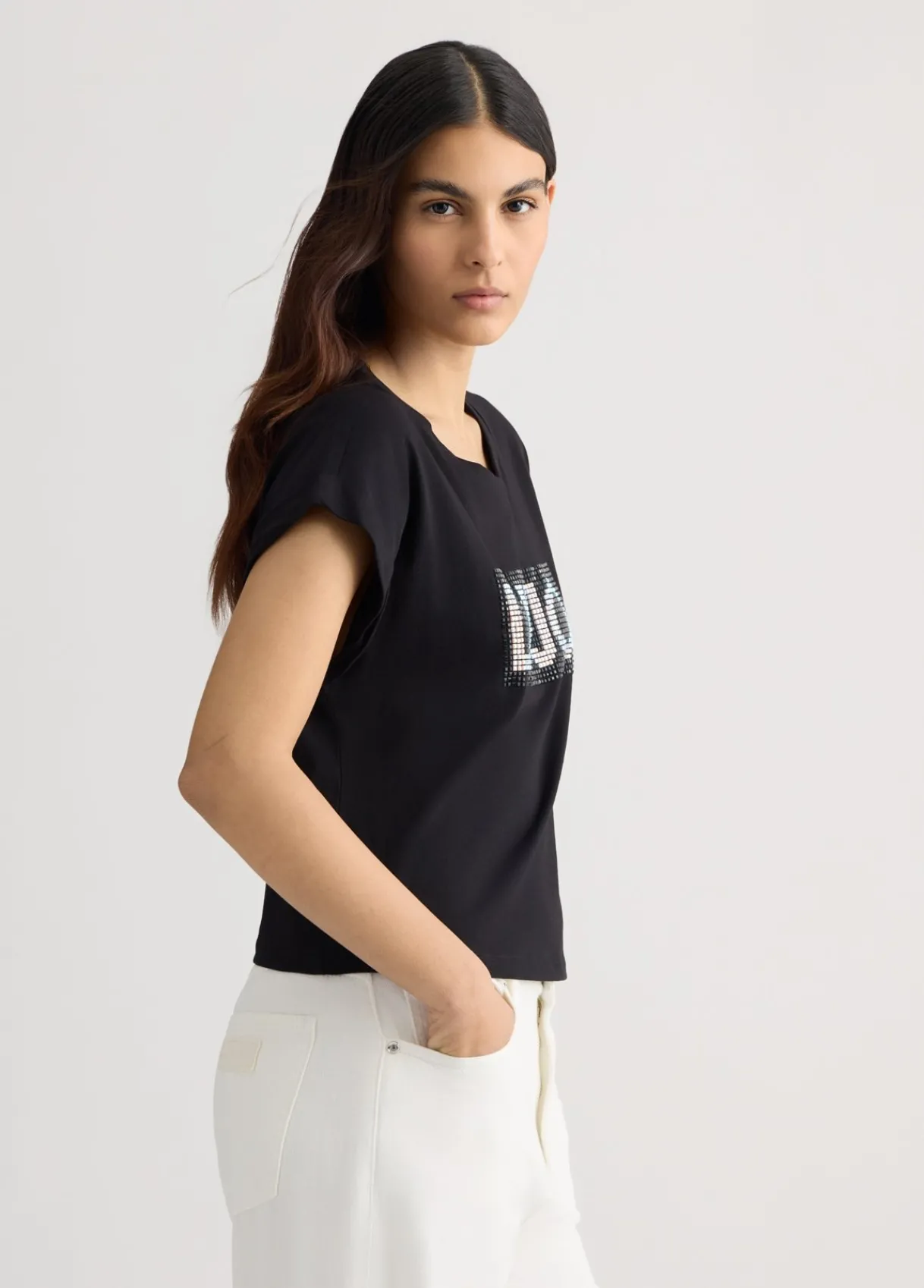 Liu Jo T-shirt avec logo et strass|Femme Mode Plage|T-Shirts Et Tops