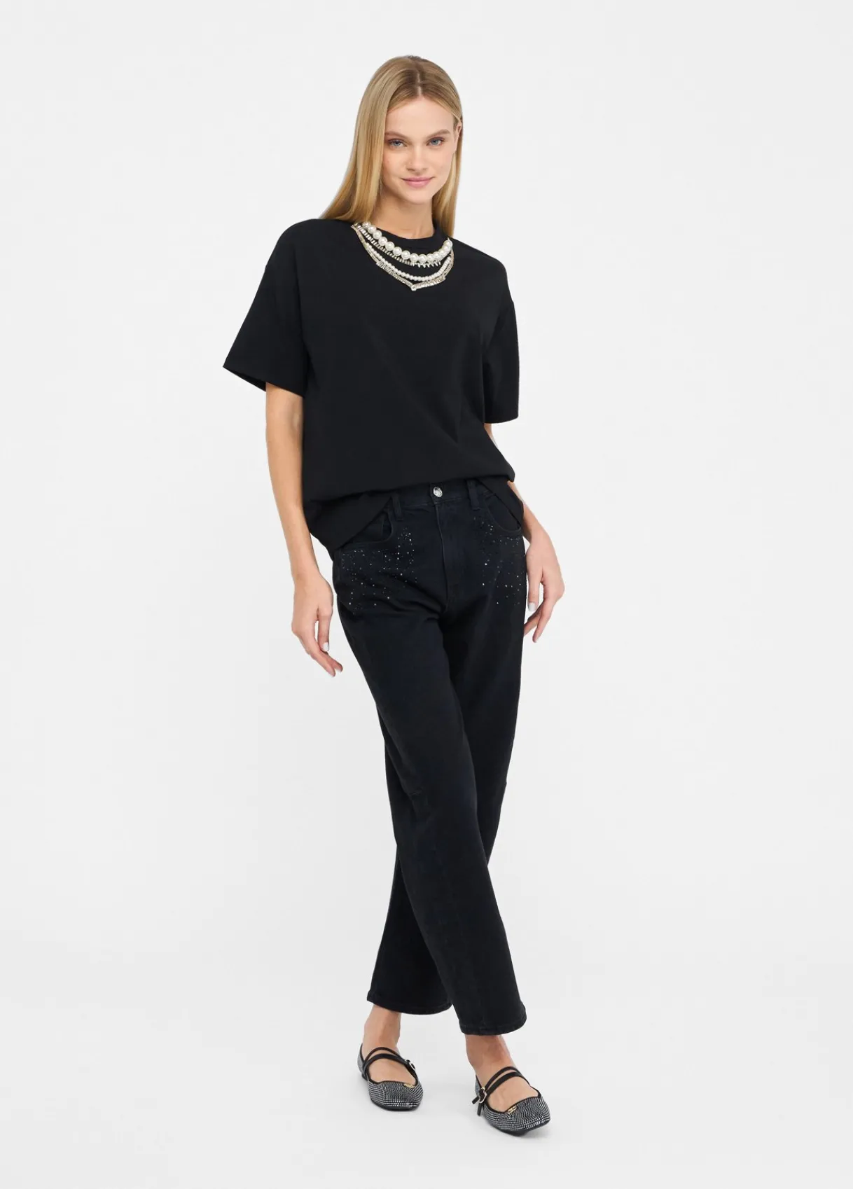 Liu Jo T-shirt avec perles et strass|Femme T-Shirts Et Tops