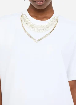 Liu Jo T-shirt avec perles et strass|Femme T-Shirts Et Tops