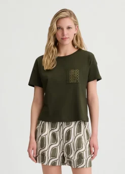 Liu Jo T-shirt avec poche|Femme Mode Plage|T-Shirts Et Tops