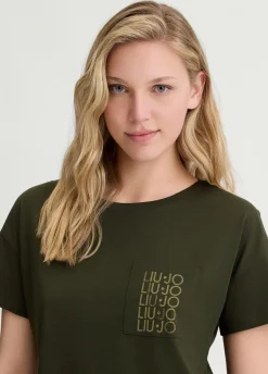 Liu Jo T-shirt avec poche|Femme Mode Plage|T-Shirts Et Tops