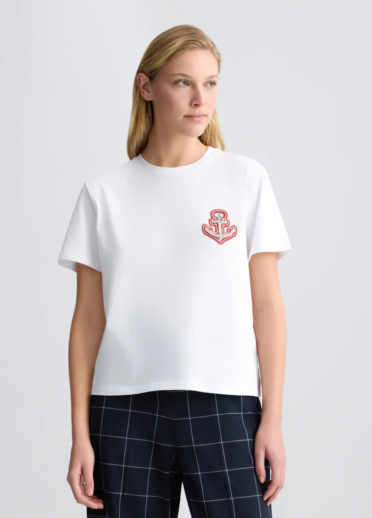 Liu Jo T-shirt en coton avec broderie et strass|Femme T-Shirts Et Tops