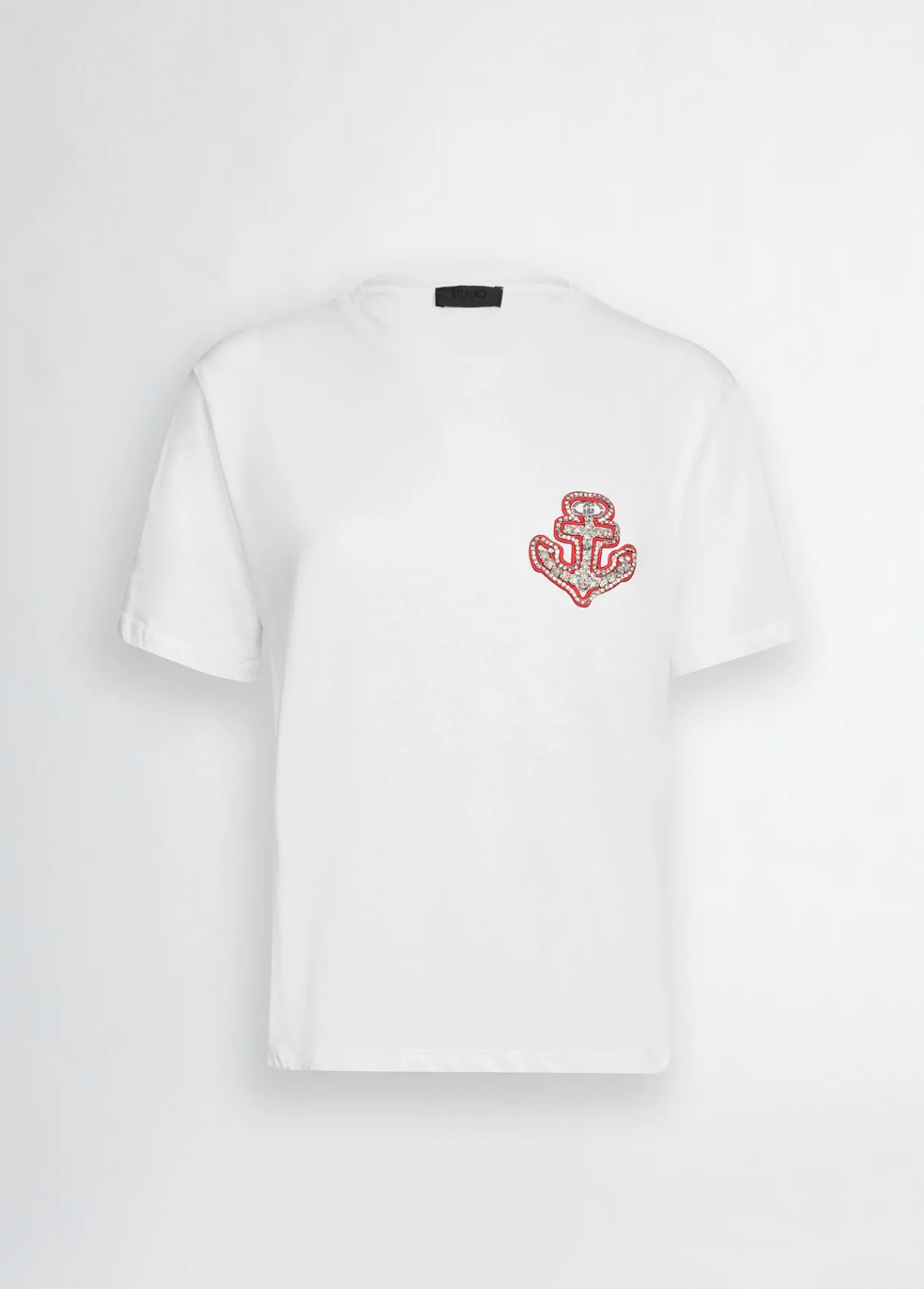 Liu Jo T-shirt en coton avec broderie et strass|Femme T-Shirts Et Tops