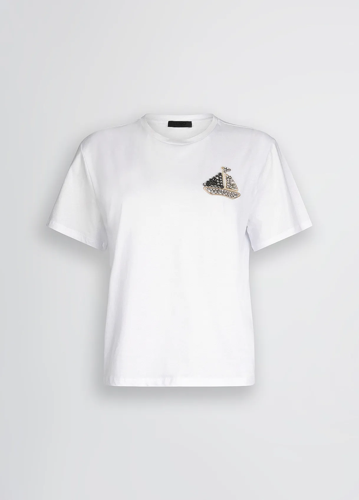 Liu Jo T-shirt en coton avec broderie et strass|Femme T-Shirts Et Tops