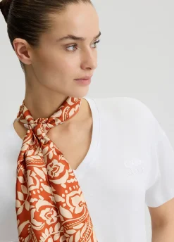 Liu Jo T-shirt en coton avec foulard|Femme T-Shirts Et Tops