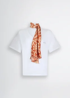 Liu Jo T-shirt en coton avec foulard|Femme T-Shirts Et Tops