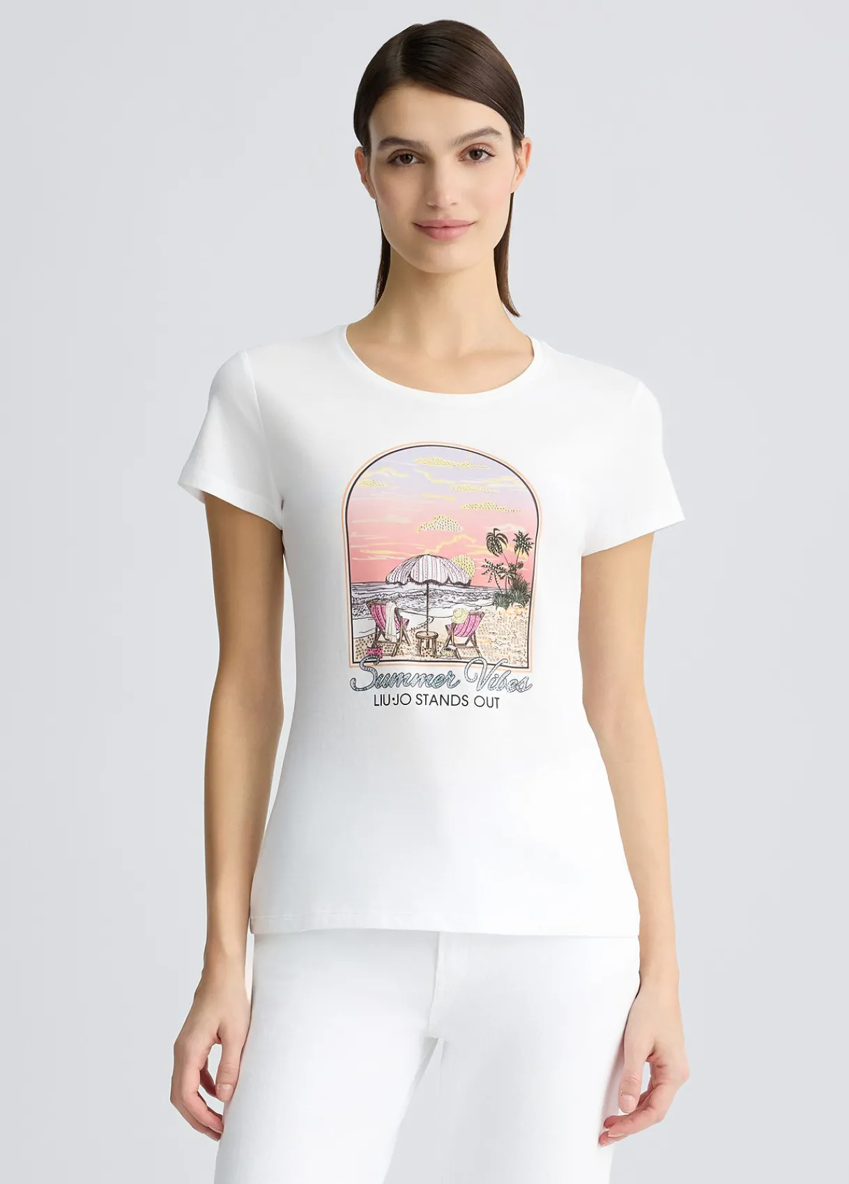 Liu Jo T-shirt en coton avec imprimé|Femme T-Shirts Et Tops