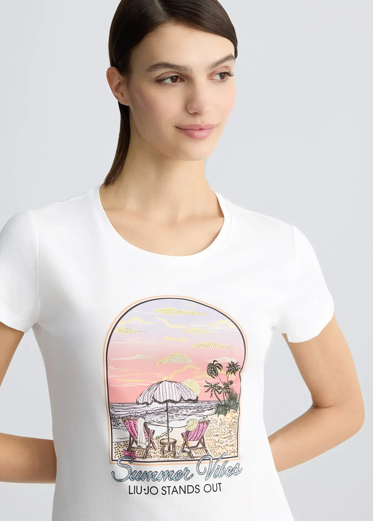 Liu Jo T-shirt en coton avec imprimé|Femme T-Shirts Et Tops