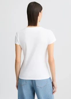 Liu Jo T-shirt en coton avec imprimé et strass|Femme T-Shirts Et Tops