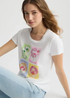 Liu Jo T-shirt en coton avec imprimé|Femme T-Shirts Et Tops