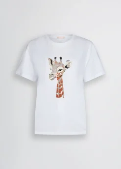 Liu Jo T-shirt en coton avec imprimé et strass|Femme T-Shirts Et Tops