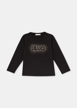 Liu Jo T-shirt en coton avec logo et strass|Enfant T-Shirts