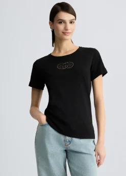 Liu Jo T-shirt en coton avec logo et strass|Femme Vêtements De Sport|T-Shirts Et Tops
