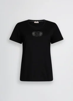 Liu Jo T-shirt en coton avec logo et strass|Femme Vêtements De Sport|T-Shirts Et Tops