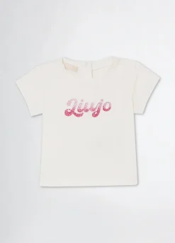 Liu Jo T-shirt en coton avec logo et strass| T-Shirts