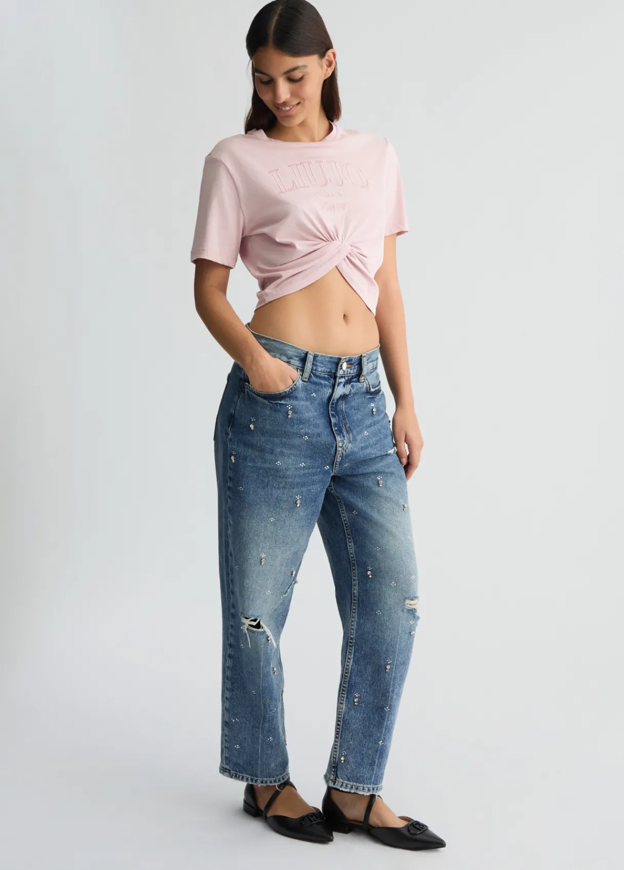 Liu Jo T-shirt en coton avec logo|Femme T-Shirts Et Tops