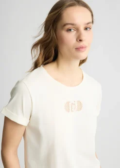 Liu Jo T-shirt en coton avec logo et strass|Femme Vêtements De Sport|T-Shirts Et Tops
