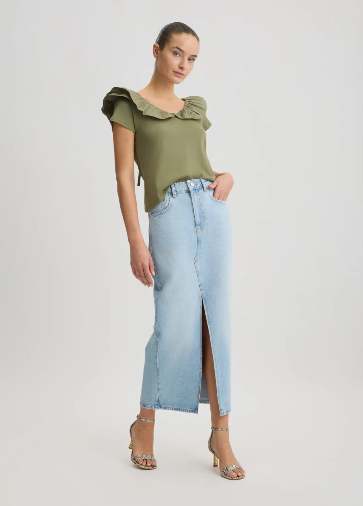 Liu Jo T-shirt en coton avec ruches|Femme T-Shirts Et Tops