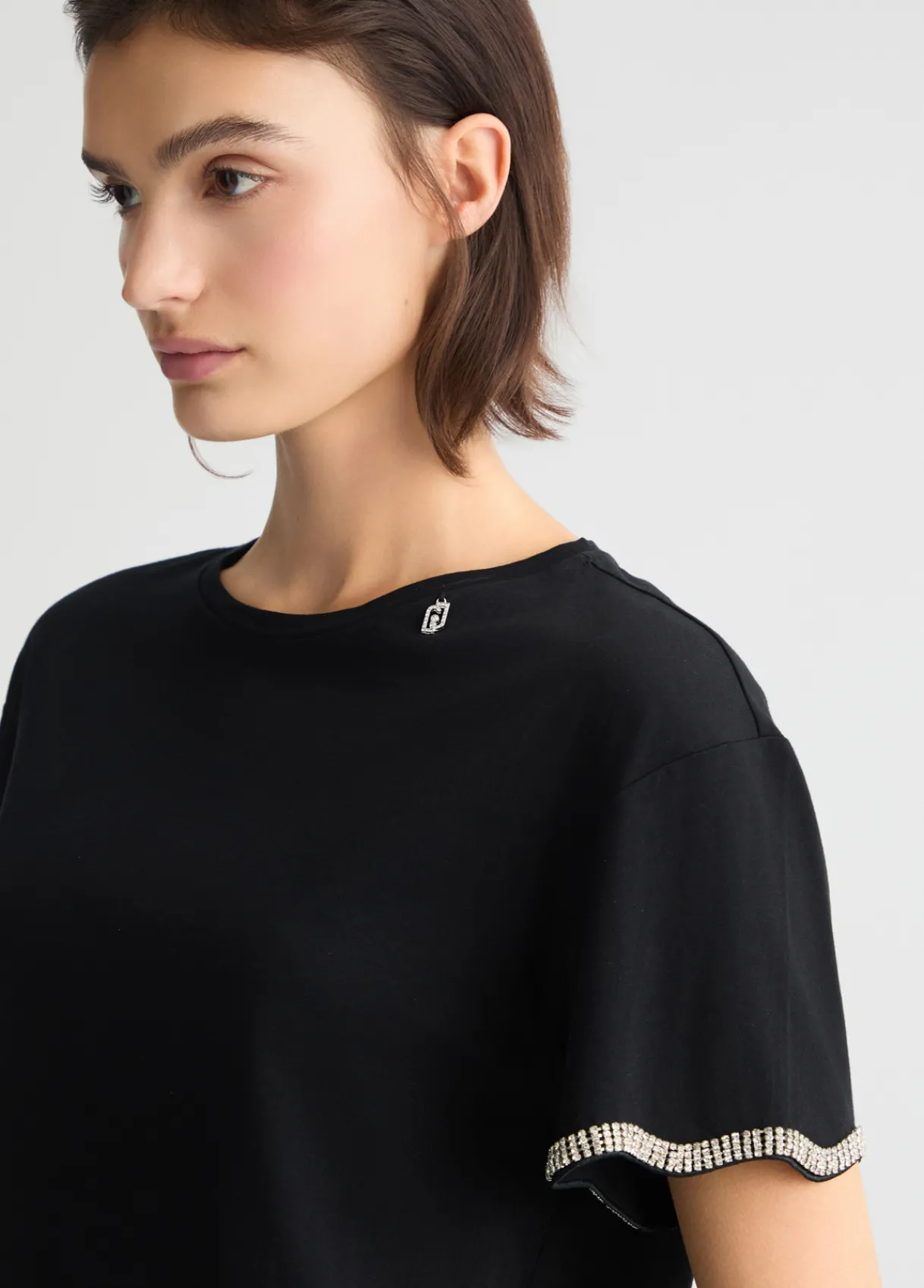 Liu Jo T-shirt en coton avec strass|Femme T-Shirts Et Tops
