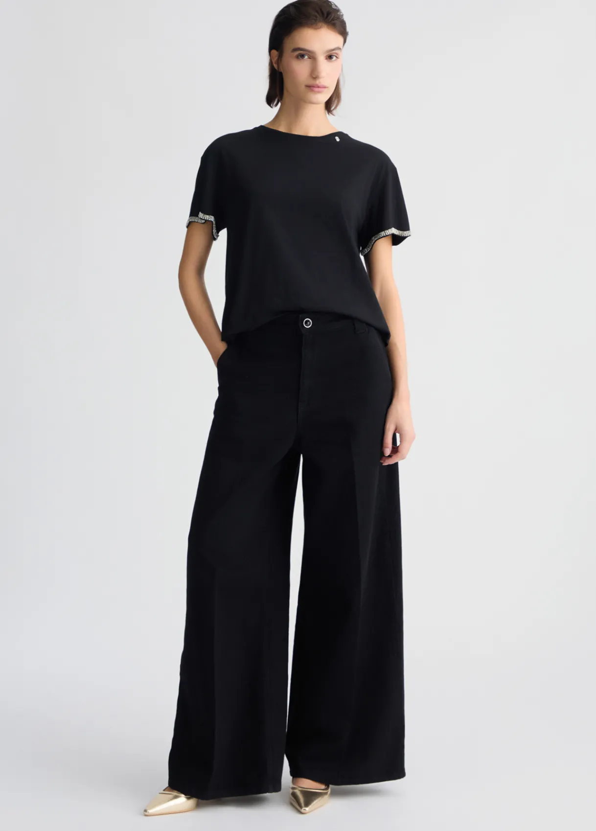 Liu Jo T-shirt en coton avec strass|Femme T-Shirts Et Tops