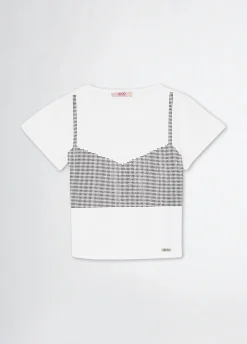 Liu Jo T-shirt en coton avec strass|Enfant T-Shirt