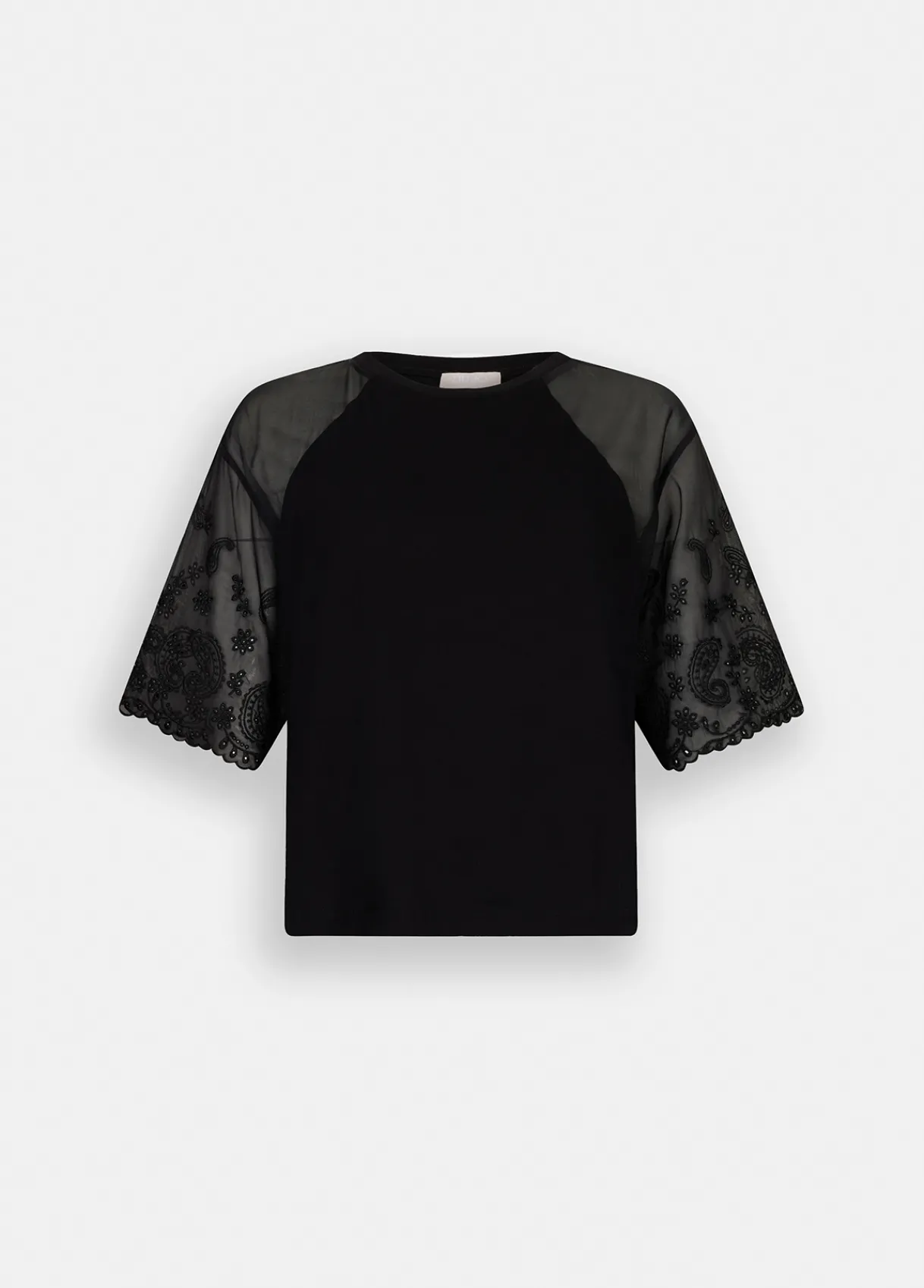 Liu Jo T-shirt en coton et organza|Femme T-Shirts Et Tops
