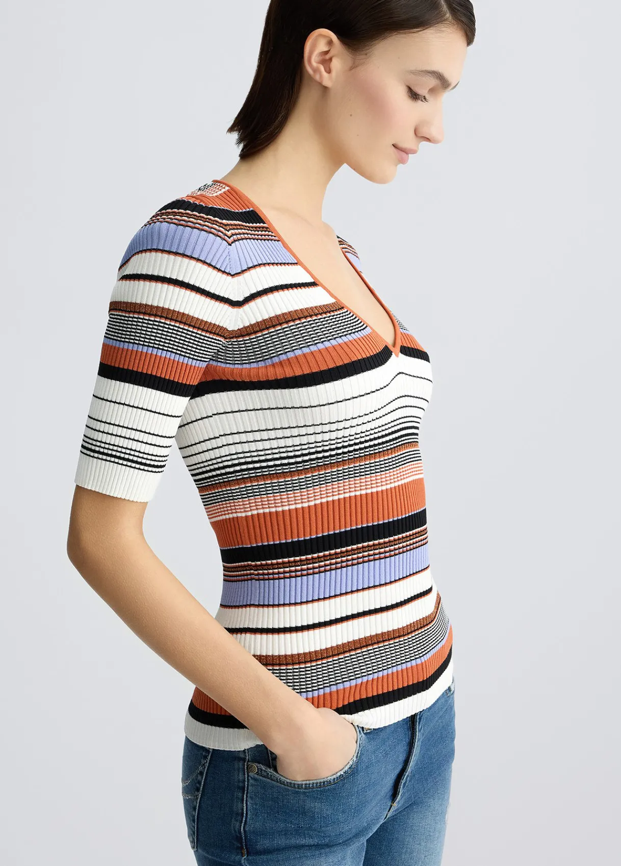 Liu Jo T-shirt en maille à rayures|Femme Mailles