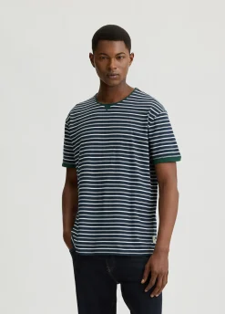 Liu Jo T-shirt en piqué de coton à rayures|Homme Polos Et T-Shirts