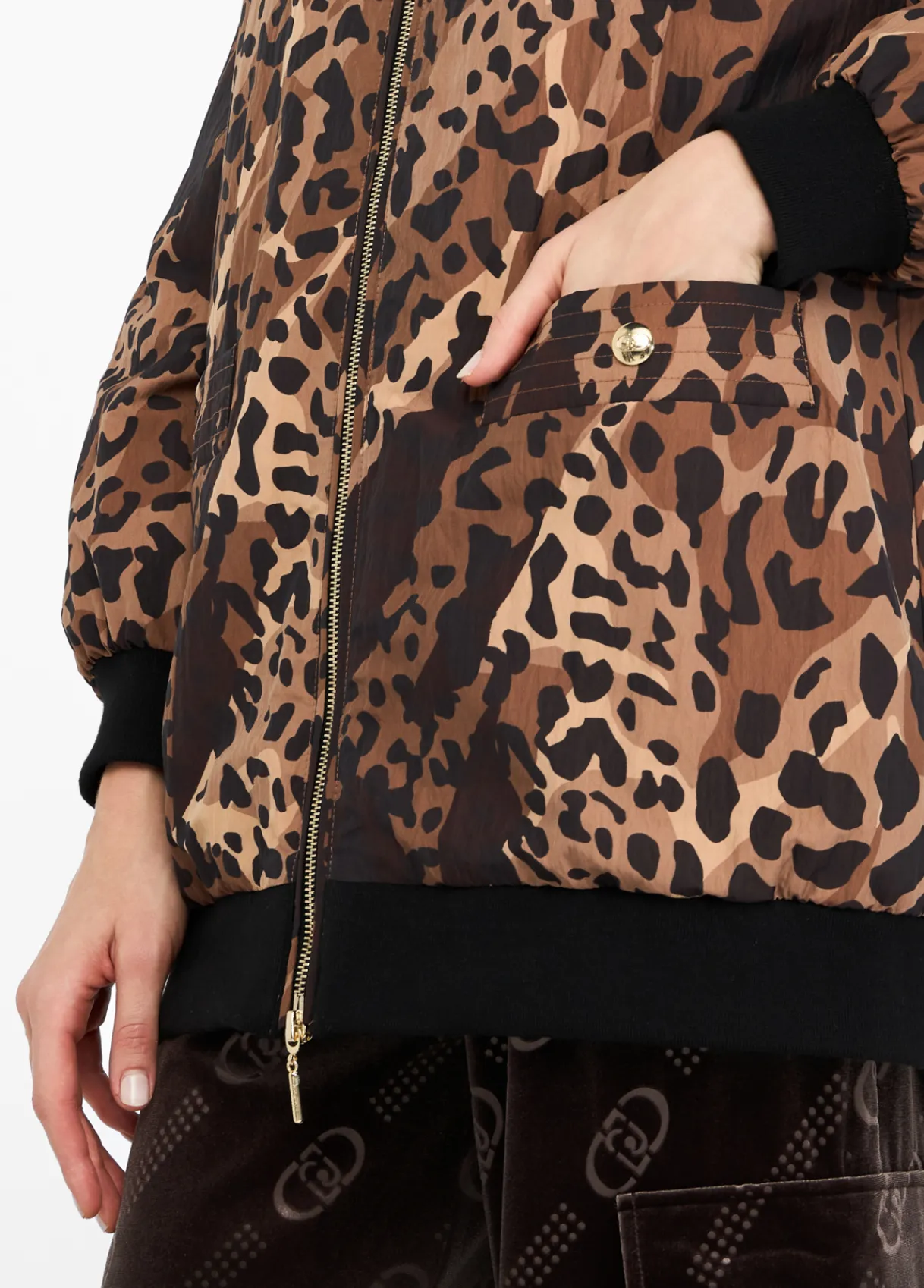 Liu Jo Veste avec imprimé animalier en nylon|Femme Manteaux|Vêtements De Sport