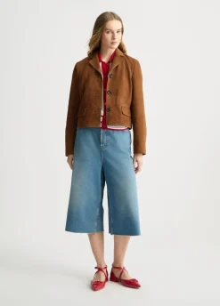 Liu Jo Veste boxy en cuir suédé|Femme Vestes