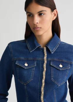 Liu Jo Veste en denim avec strass|Femme Manteaux|Vestes