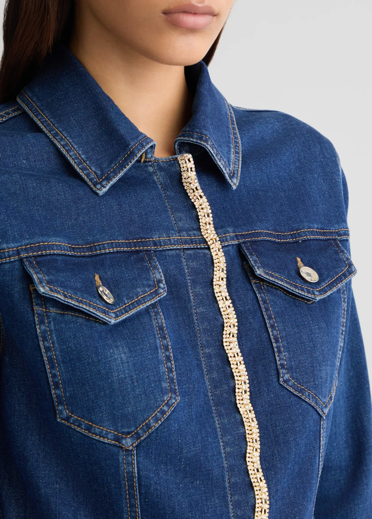 Liu Jo Veste en denim avec strass|Femme Manteaux|Vestes