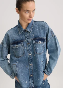 Liu Jo Veste en denim avec strass|Femme Vestes