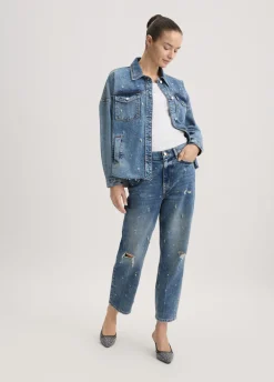 Liu Jo Veste en denim avec strass|Femme Vestes