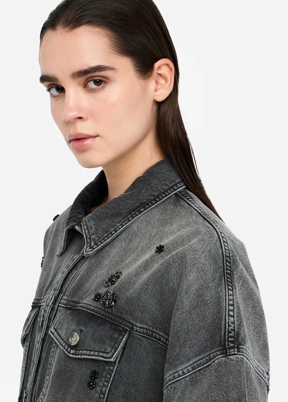 Liu Jo Veste en denim avec strass|Femme Vestes