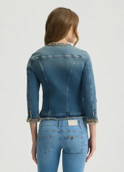 Liu Jo Veste en toile denim avec chaînes|Femme Manteaux|Vestes