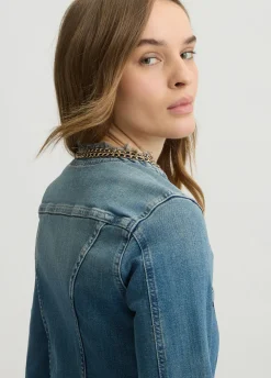 Liu Jo Veste en toile denim avec chaînes|Femme Manteaux|Vestes