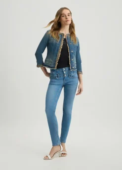 Liu Jo Veste en toile denim avec chaînes|Femme Manteaux|Vestes