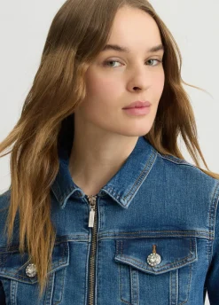 Liu Jo Veste en toile denim avec zip|Femme Manteaux|Vestes