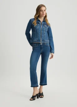 Liu Jo Veste en toile denim avec zip|Femme Manteaux|Vestes