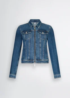 Liu Jo Veste en toile denim avec zip|Femme Manteaux|Vestes