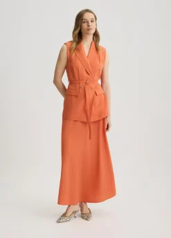 Liu Jo Veste sans manches en lin mélangé|Femme Vestes|Tailleurs